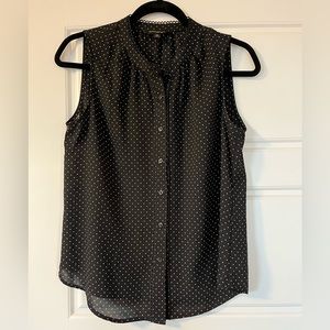 Banana Republic Factory Sleeveless Polkadot Blouse